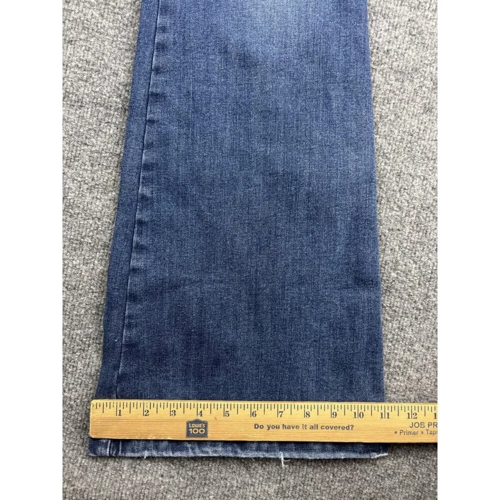 Wrangler Jeans Womens 31x34 Blue Bespoke Flare Stretch Denim Mid Rise Leg - Picture 6 of 9